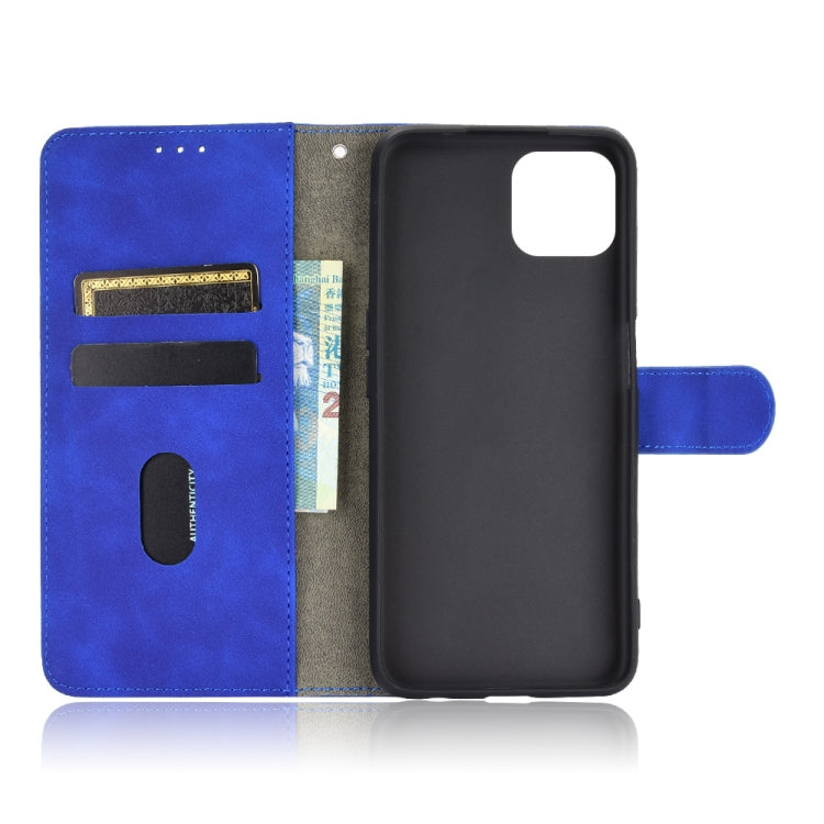 For OPPO A72 5G / A73 5G Solid Color Skin Feel Magnetic Buckle Horizontal Flip Calf Texture PU Leather Case with Holder & Card Slots & Wallet