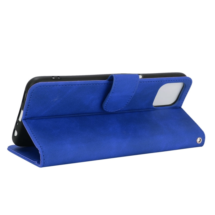 For OPPO A72 5G / A73 5G Solid Color Skin Feel Magnetic Buckle Horizontal Flip Calf Texture PU Leather Case with Holder & Card Slots & Wallet