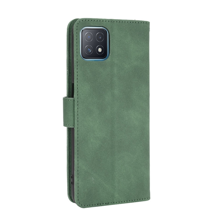 For OPPO A72 5G / A73 5G Solid Color Skin Feel Magnetic Buckle Horizontal Flip Calf Texture PU Leather Case with Holder & Card Slots & Wallet