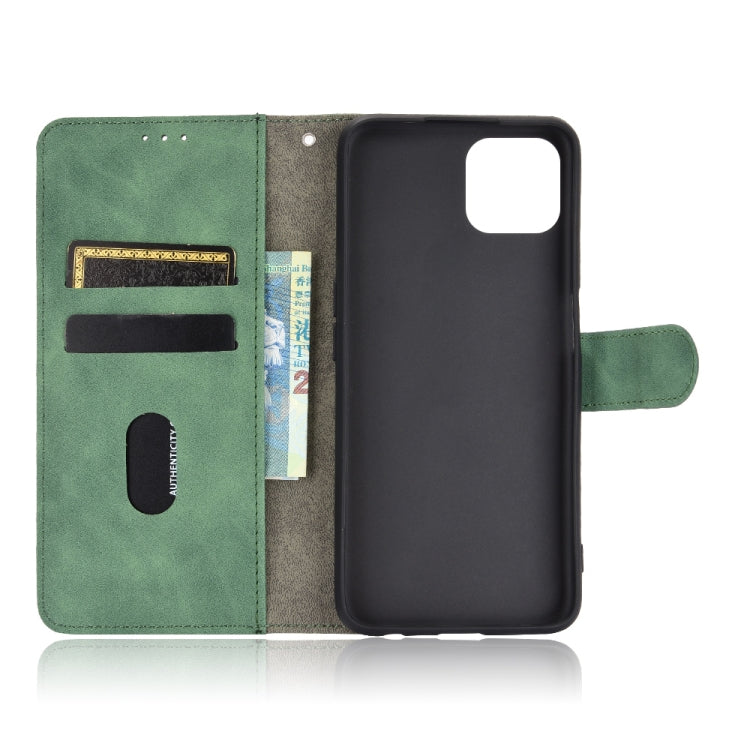 For OPPO A72 5G / A73 5G Solid Color Skin Feel Magnetic Buckle Horizontal Flip Calf Texture PU Leather Case with Holder & Card Slots & Wallet