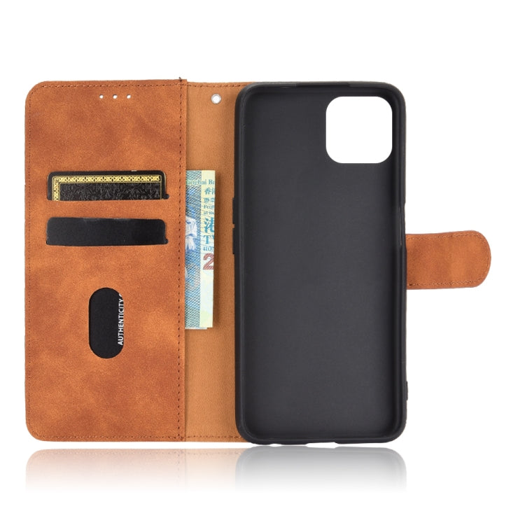 For OPPO A72 5G / A73 5G Solid Color Skin Feel Magnetic Buckle Horizontal Flip Calf Texture PU Leather Case with Holder & Card Slots & Wallet