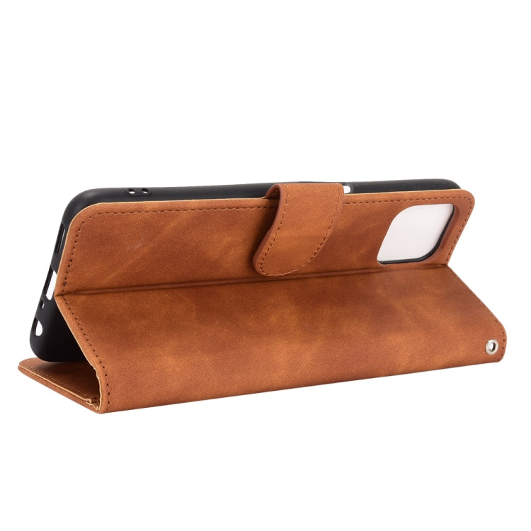 For OPPO A72 5G / A73 5G Solid Color Skin Feel Magnetic Buckle Horizontal Flip Calf Texture PU Leather Case with Holder & Card Slots & Wallet