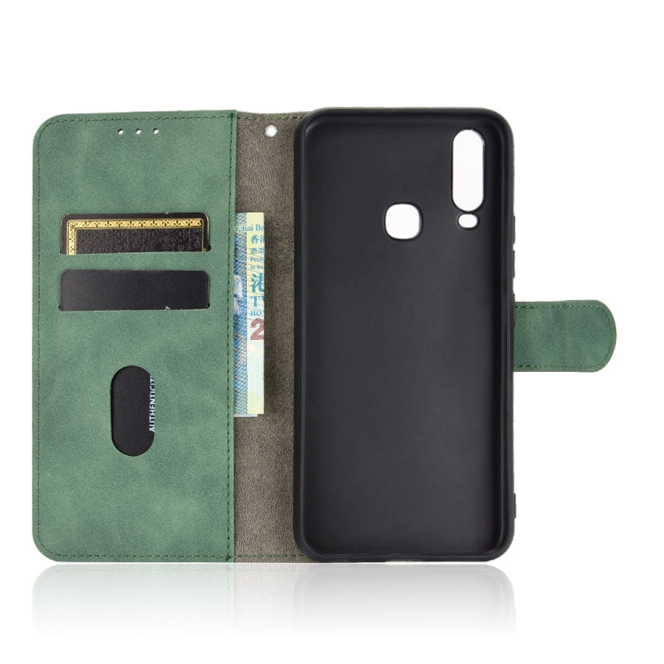 For vivo Y17 / Y15 / Y12 Solid Color Skin Feel Magnetic Buckle Horizontal Flip Calf Texture PU Leather Case with Holder & Card Slots & Wallet