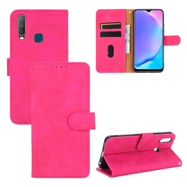 For vivo Y17 / Y15 / Y12 Solid Color Skin Feel Magnetic Buckle Horizontal Flip Calf Texture PU Leather Case with Holder & Card Slots & Wallet