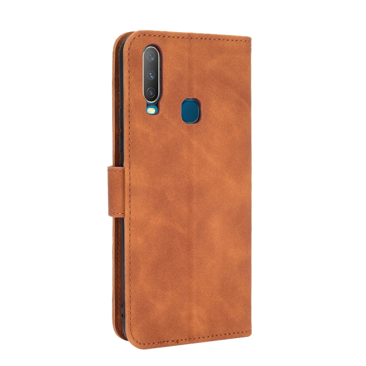 For vivo Y17 / Y15 / Y12 Solid Color Skin Feel Magnetic Buckle Horizontal Flip Calf Texture PU Leather Case with Holder & Card Slots & Wallet