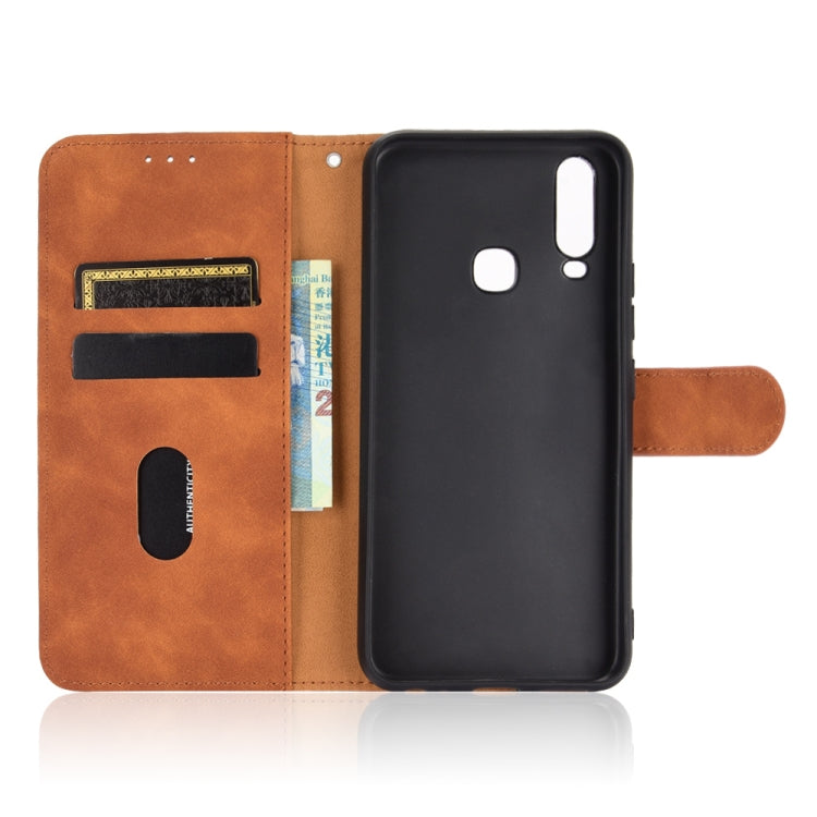 For vivo Y17 / Y15 / Y12 Solid Color Skin Feel Magnetic Buckle Horizontal Flip Calf Texture PU Leather Case with Holder & Card Slots & Wallet