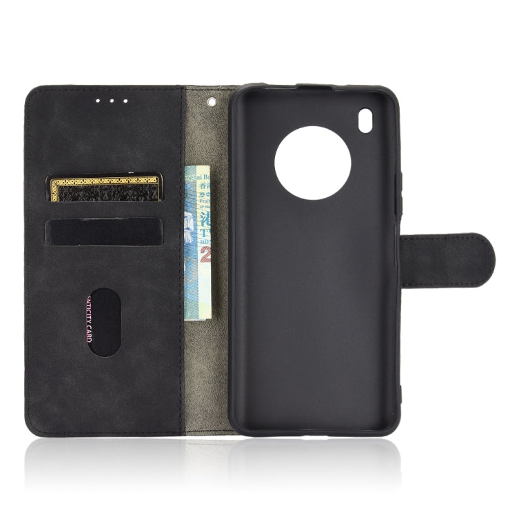 For Huawei Y9a Solid Color Skin Feel Magnetic Buckle Horizontal Flip Calf Texture PU Leather Case with Holder & Card Slots & Wallet