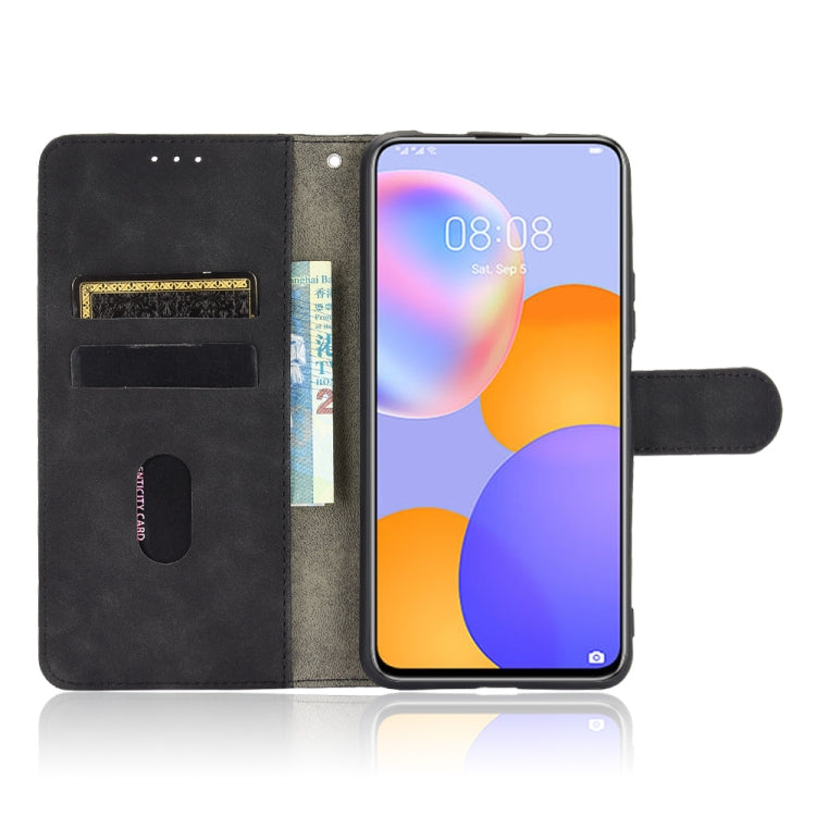 For Huawei Y9a Solid Color Skin Feel Magnetic Buckle Horizontal Flip Calf Texture PU Leather Case with Holder & Card Slots & Wallet