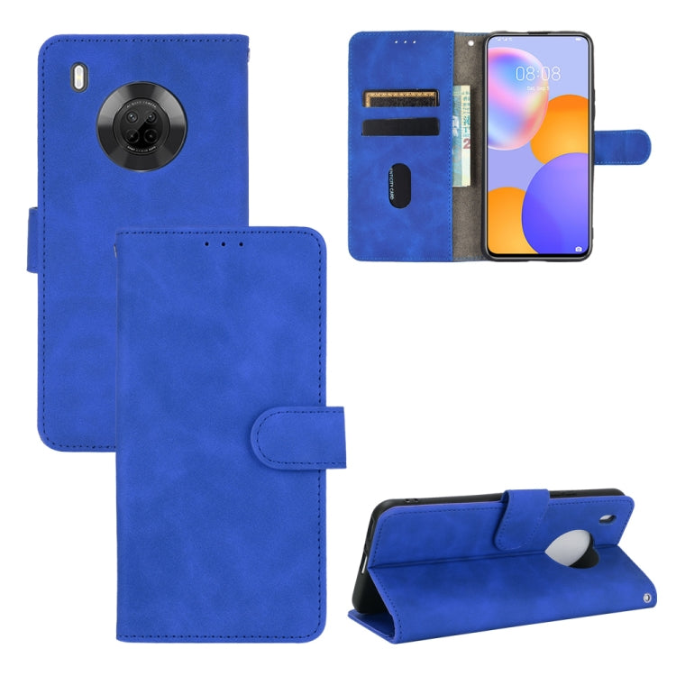For Huawei Y9a Solid Color Skin Feel Magnetic Buckle Horizontal Flip Calf Texture PU Leather Case with Holder & Card Slots & Wallet