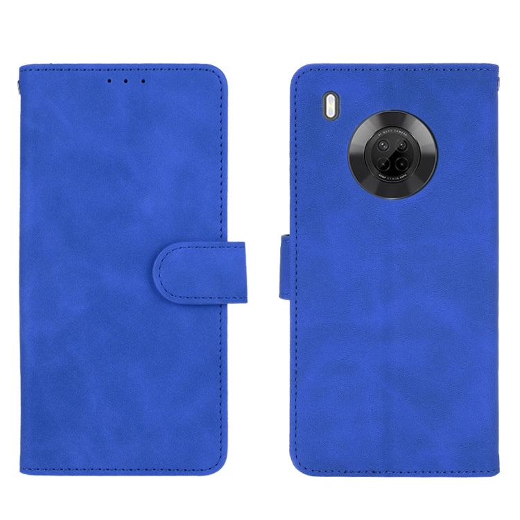 For Huawei Y9a Solid Color Skin Feel Magnetic Buckle Horizontal Flip Calf Texture PU Leather Case with Holder & Card Slots & Wallet