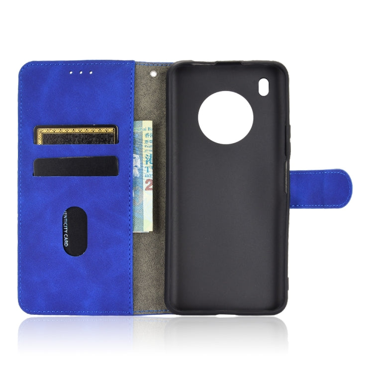 For Huawei Y9a Solid Color Skin Feel Magnetic Buckle Horizontal Flip Calf Texture PU Leather Case with Holder & Card Slots & Wallet