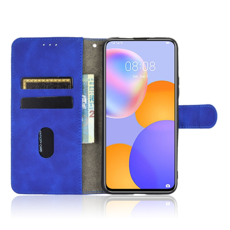 For Huawei Y9a Solid Color Skin Feel Magnetic Buckle Horizontal Flip Calf Texture PU Leather Case with Holder & Card Slots & Wallet