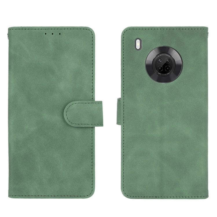 For Huawei Y9a Solid Color Skin Feel Magnetic Buckle Horizontal Flip Calf Texture PU Leather Case with Holder & Card Slots & Wallet