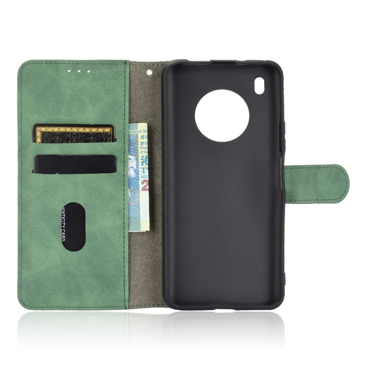 For Huawei Y9a Solid Color Skin Feel Magnetic Buckle Horizontal Flip Calf Texture PU Leather Case with Holder & Card Slots & Wallet