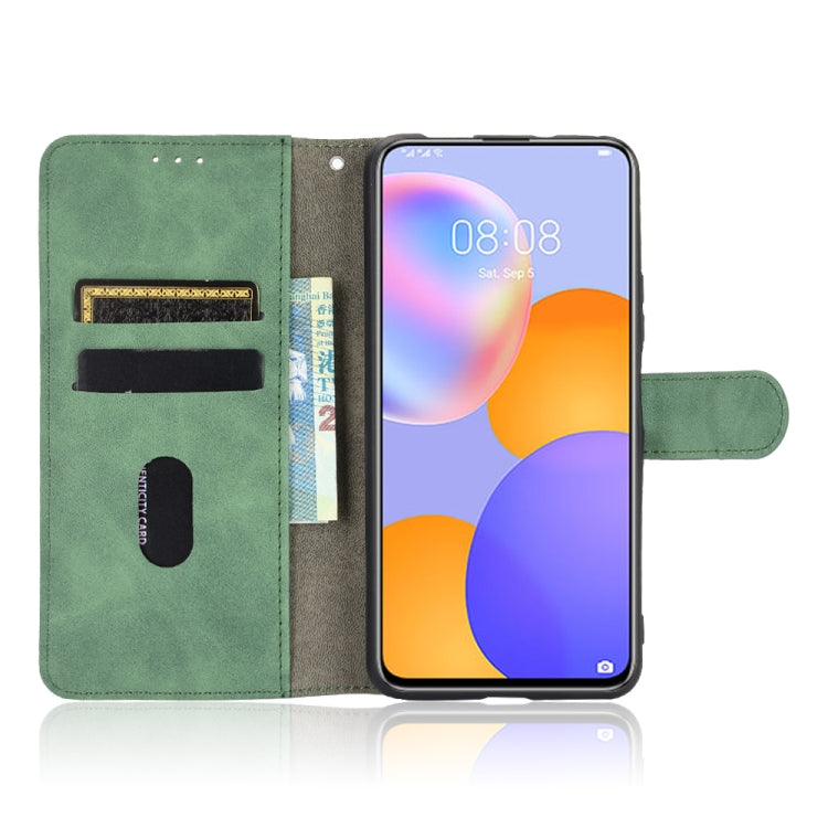 For Huawei Y9a Solid Color Skin Feel Magnetic Buckle Horizontal Flip Calf Texture PU Leather Case with Holder & Card Slots & Wallet