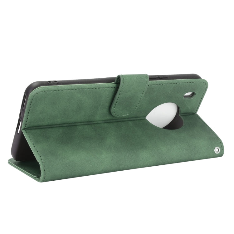 For Huawei Y9a Solid Color Skin Feel Magnetic Buckle Horizontal Flip Calf Texture PU Leather Case with Holder & Card Slots & Wallet