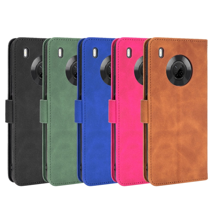 For Huawei Y9a Solid Color Skin Feel Magnetic Buckle Horizontal Flip Calf Texture PU Leather Case with Holder & Card Slots & Wallet