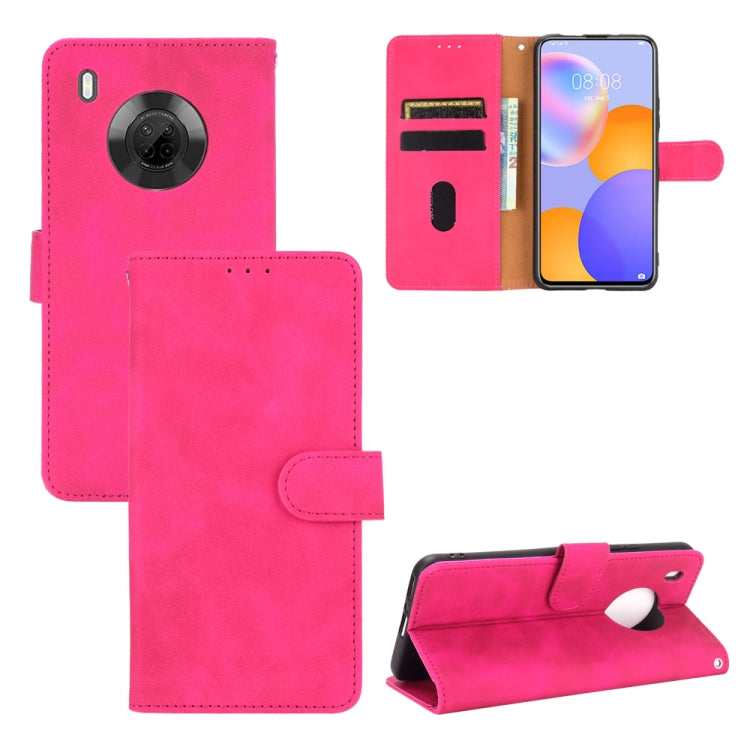 For Huawei Y9a Solid Color Skin Feel Magnetic Buckle Horizontal Flip Calf Texture PU Leather Case with Holder & Card Slots & Wallet
