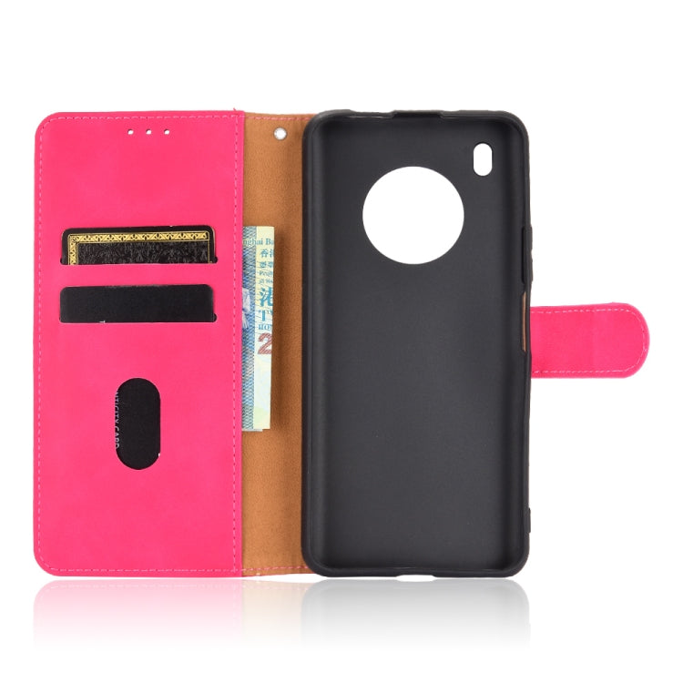 For Huawei Y9a Solid Color Skin Feel Magnetic Buckle Horizontal Flip Calf Texture PU Leather Case with Holder & Card Slots & Wallet