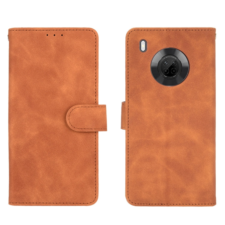 For Huawei Y9a Solid Color Skin Feel Magnetic Buckle Horizontal Flip Calf Texture PU Leather Case with Holder & Card Slots & Wallet