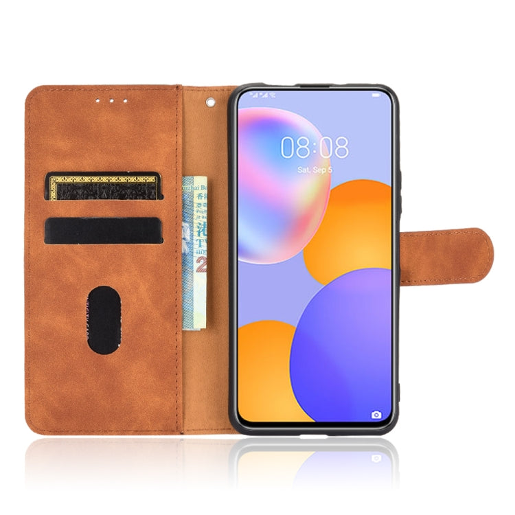 For Huawei Y9a Solid Color Skin Feel Magnetic Buckle Horizontal Flip Calf Texture PU Leather Case with Holder & Card Slots & Wallet