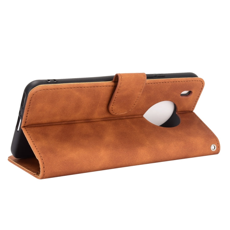 For Huawei Y9a Solid Color Skin Feel Magnetic Buckle Horizontal Flip Calf Texture PU Leather Case with Holder & Card Slots & Wallet