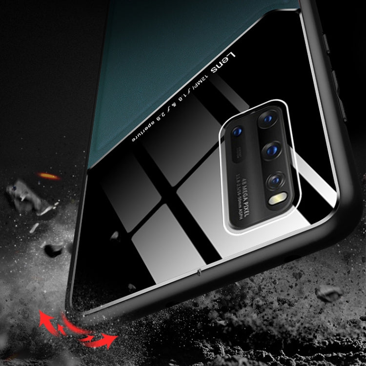 For vivo iQOO 3 All-inclusive Leather + Organic Glass Protective Case with Metal Iron Sheet