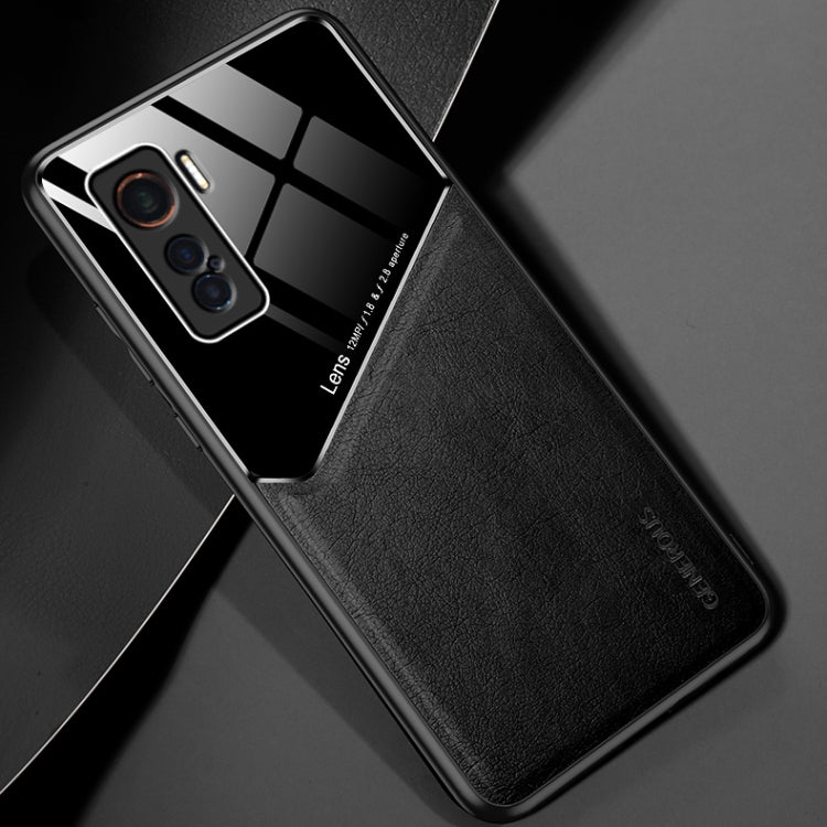 For vivo iQOO 5 All-inclusive Leather + Organic Glass Protective Case with Metal Iron Sheet