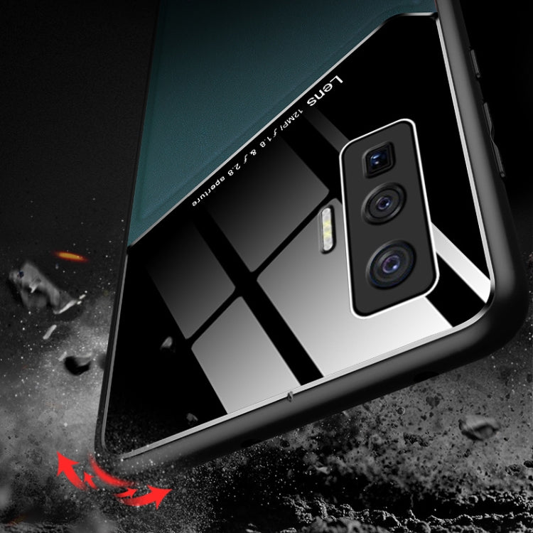 For vivo iQOO 5 Pro All-inclusive Leather + Organic Glass Protective Case with Metal Iron Sheet