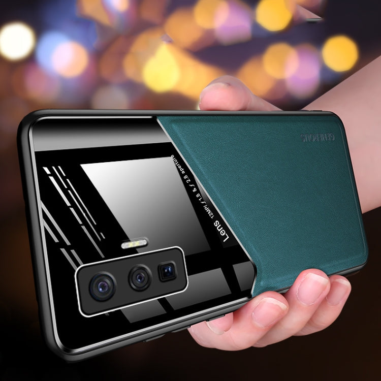 For vivo iQOO 5 Pro All-inclusive Leather + Organic Glass Protective Case with Metal Iron Sheet