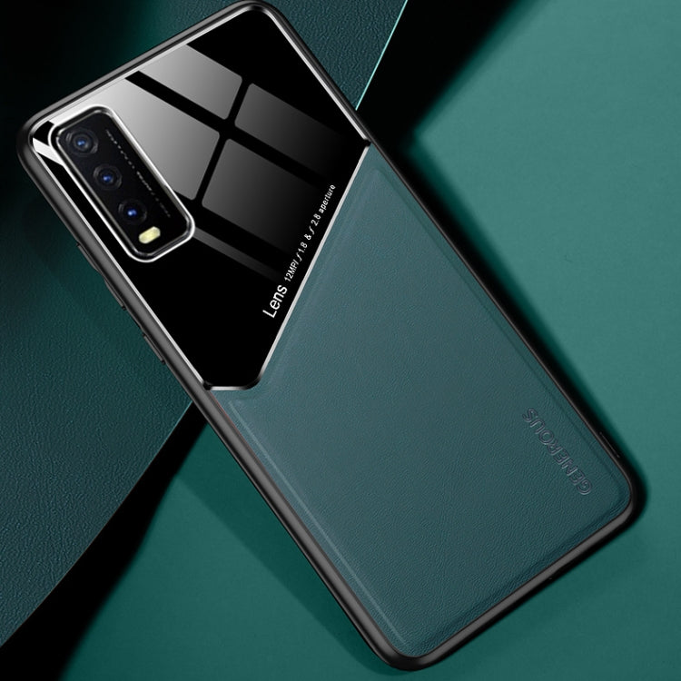 For vivo Y20 All-inclusive Leather + Organic Glass Protective Case with Metal Iron Sheet