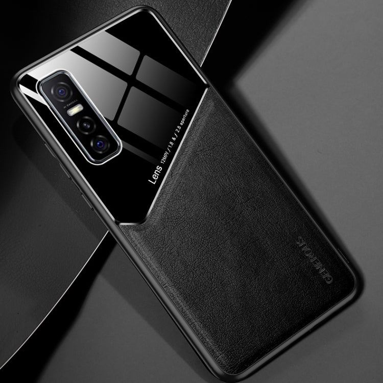 For vivo Y73s All-inclusive Leather + Organic Glass Protective Case with Metal Iron Sheet