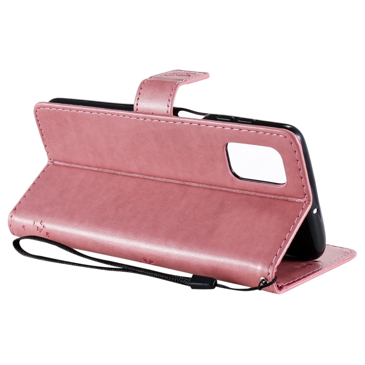 For Samsung Galaxy M51 Tree & Cat Pattern Pressed Printing Horizontal Flip PU Leather Case with Holder & Card Slots & Wallet & Lanyard