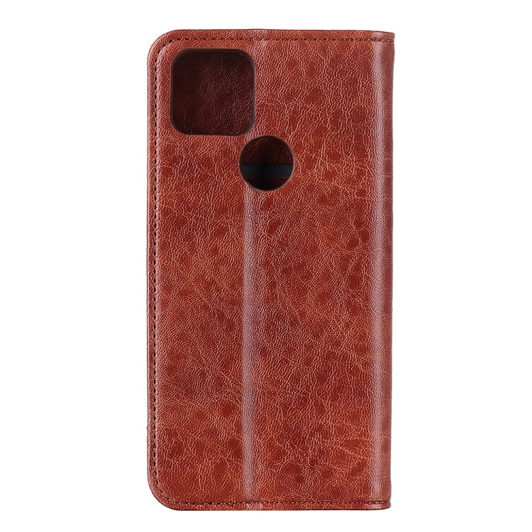 For OPPO A15 Magnetic Crazy Horse Texture Horizontal Flip Leather Case with Holder & Card Slots & Wallet