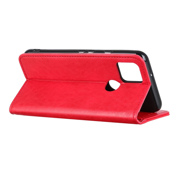 For OPPO A15 Magnetic Crazy Horse Texture Horizontal Flip Leather Case with Holder & Card Slots & Wallet