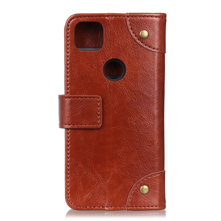 For OPPO A15 Copper Buckle Nappa Texture Horizontal Flip Leather Case with Holder & Card Slots & Wallet