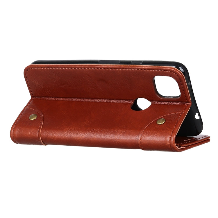 For OPPO A15 Copper Buckle Nappa Texture Horizontal Flip Leather Case with Holder & Card Slots & Wallet
