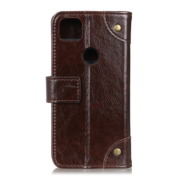 For OPPO A15 Copper Buckle Nappa Texture Horizontal Flip Leather Case with Holder & Card Slots & Wallet