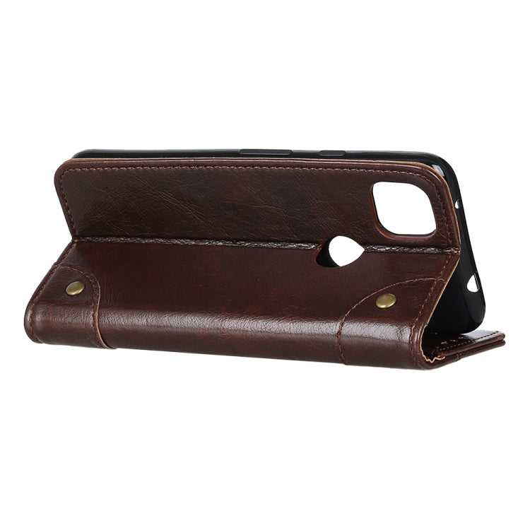 For OPPO A15 Copper Buckle Nappa Texture Horizontal Flip Leather Case with Holder & Card Slots & Wallet