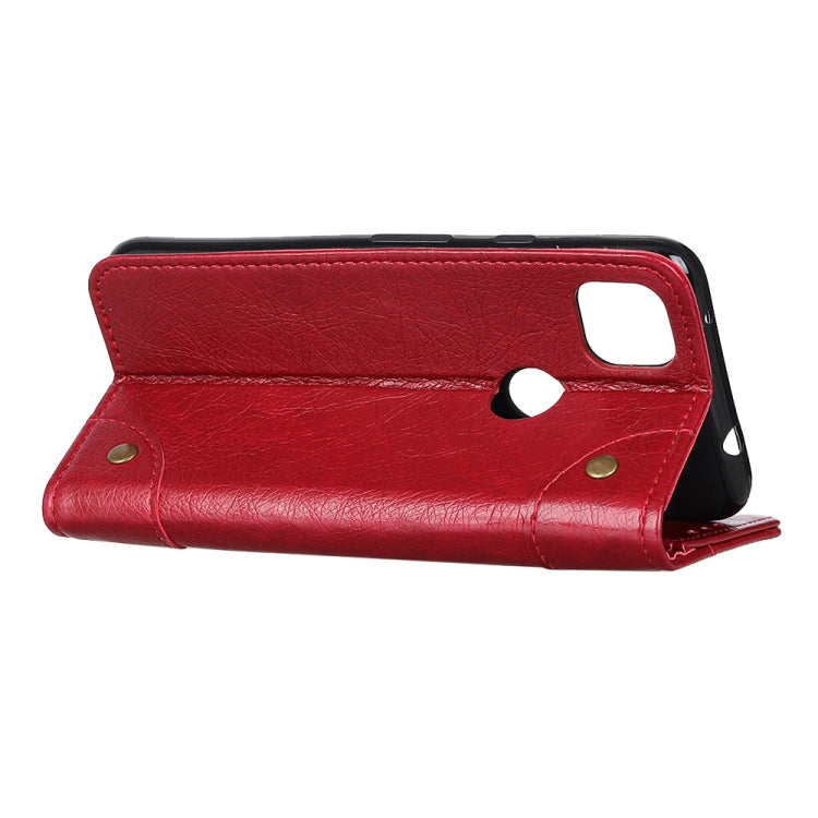 For OPPO A15 Copper Buckle Nappa Texture Horizontal Flip Leather Case with Holder & Card Slots & Wallet