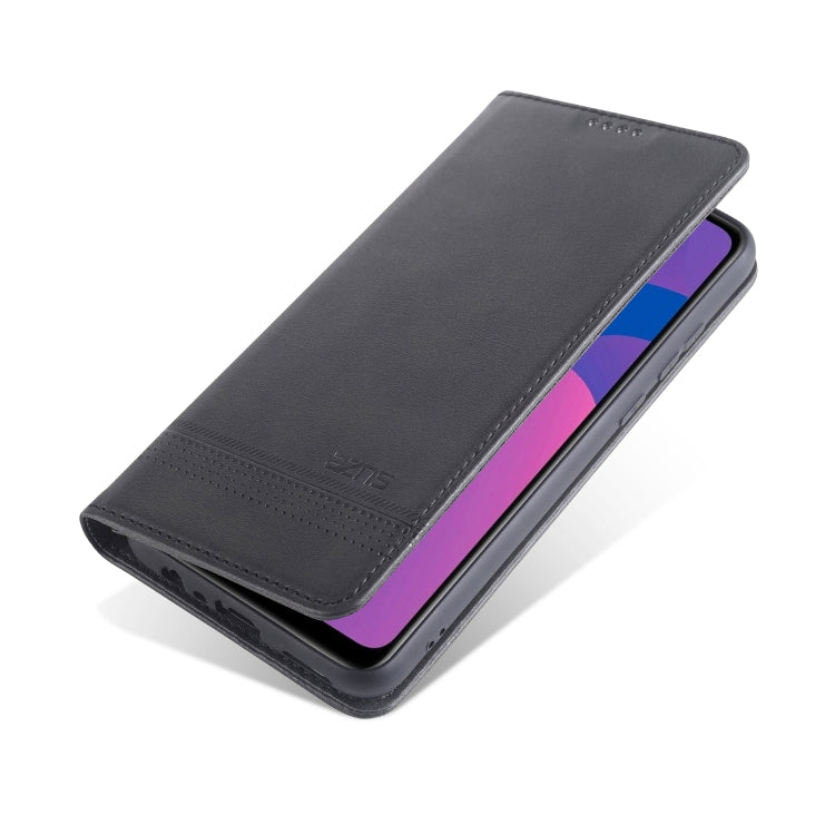 For OPPO A15 AZNS Magnetic Calf Texture Horizontal Flip Leather Case with Card Slots & Holder & Wallet