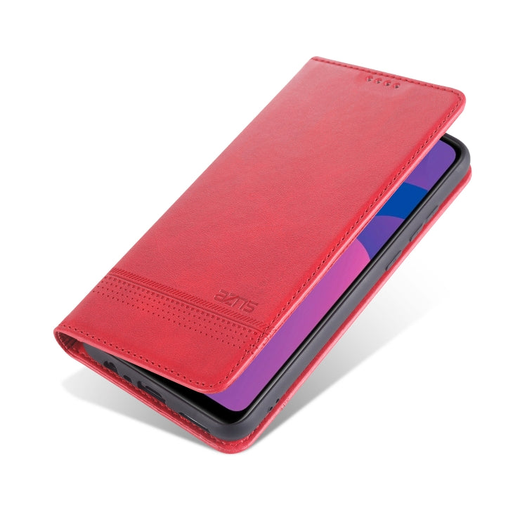 For OPPO A15 AZNS Magnetic Calf Texture Horizontal Flip Leather Case with Card Slots & Holder & Wallet
