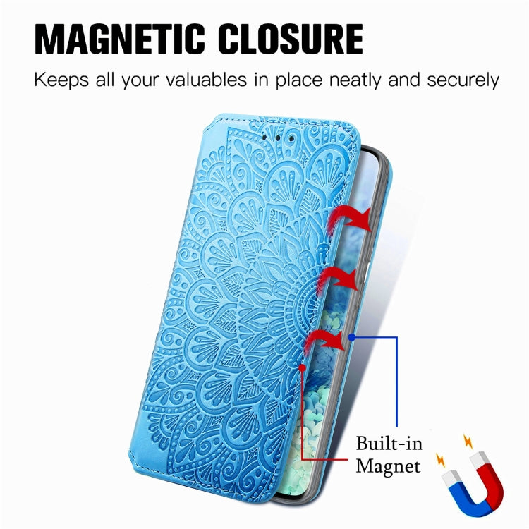 For Samsung Galaxy S20 Ultra Blooming Mandala Embossed Pattern Magnetic Horizontal Flip Leather Case with Holder & Card Slots & Wallet