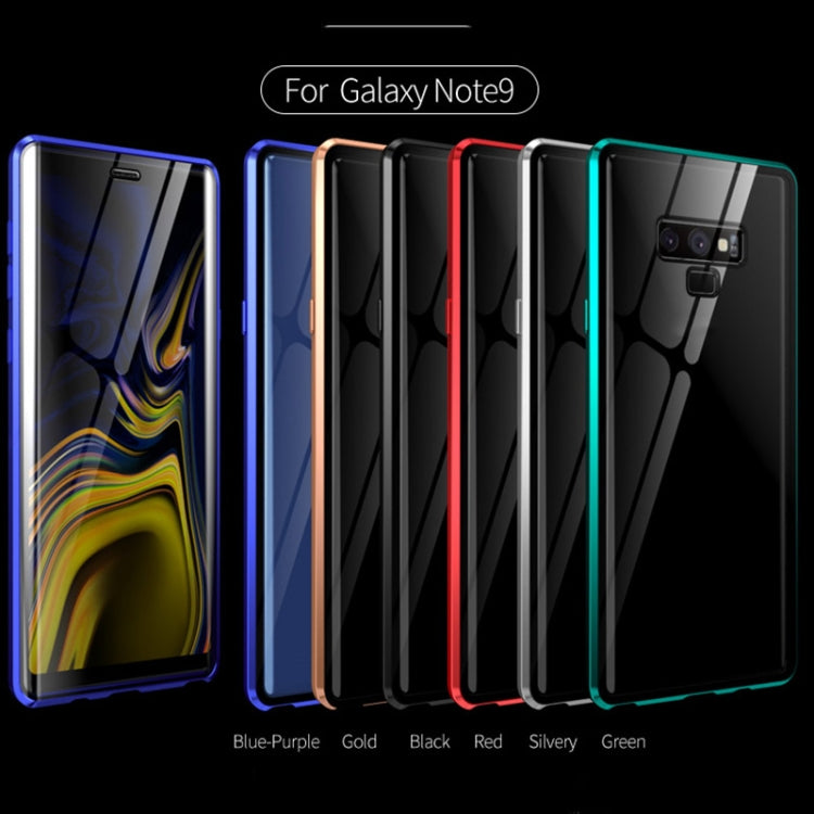 For Samsung Galaxy Note9 Magnetic Metal Frame Double-sided Tempered Glass Case