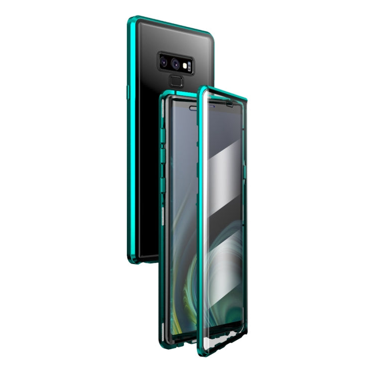 For Samsung Galaxy Note9 Magnetic Metal Frame Double-sided Tempered Glass Case