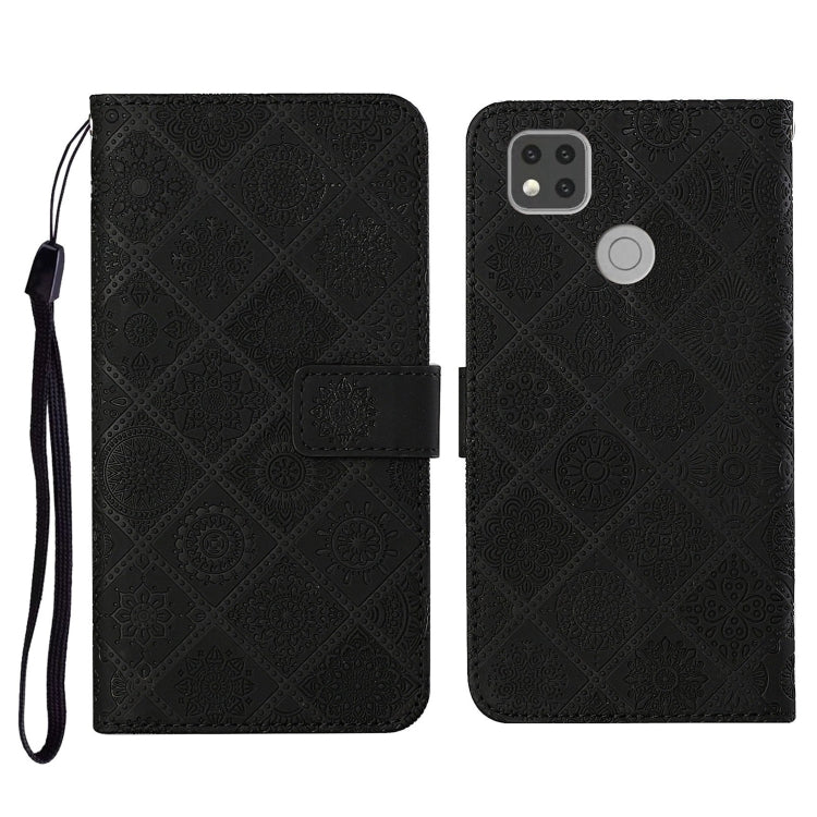 For Xiaomi Redmi 9C Ethnic Style Embossed Pattern Horizontal Flip Leather Case with Holder & Card Slots & Wallet & Lanyard