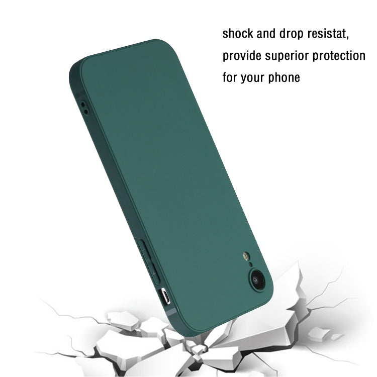 For iPhone XR Straight Edge Solid Color TPU Shockproof Case