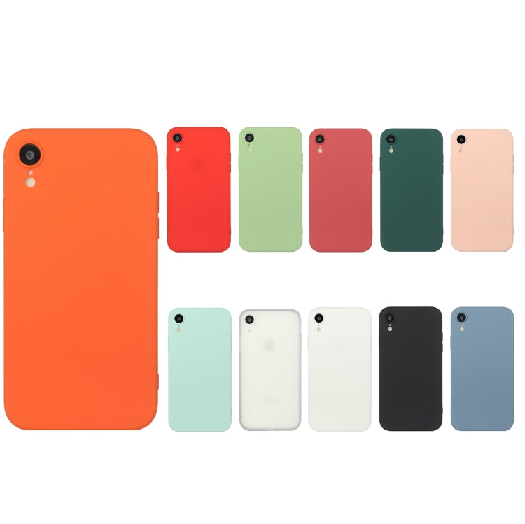 For iPhone XR Straight Edge Solid Color TPU Shockproof Case
