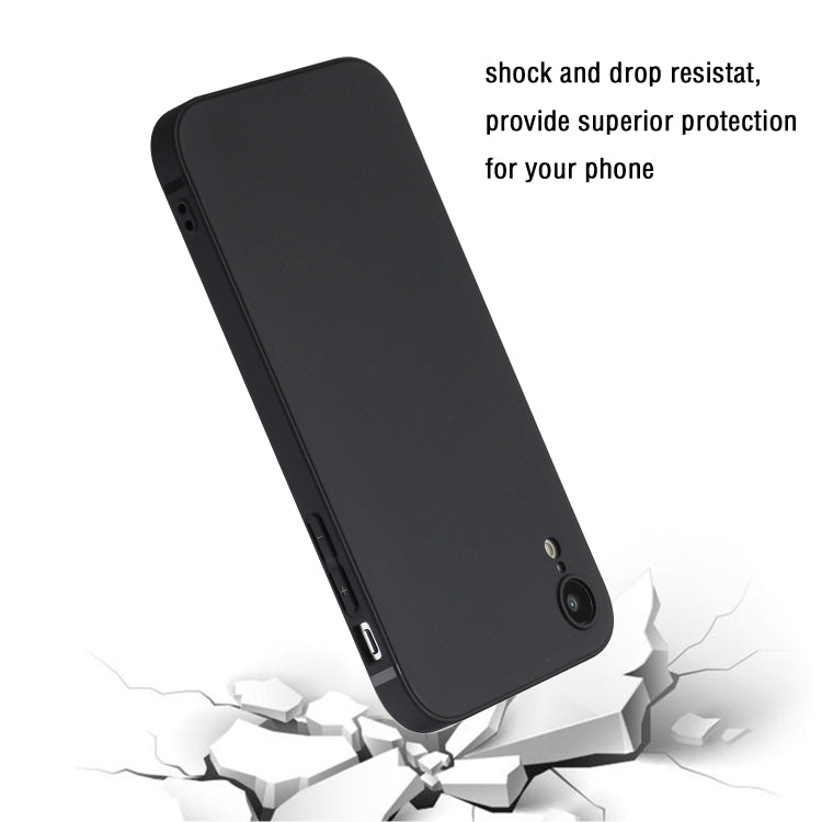 For iPhone XR Straight Edge Solid Color TPU Shockproof Case
