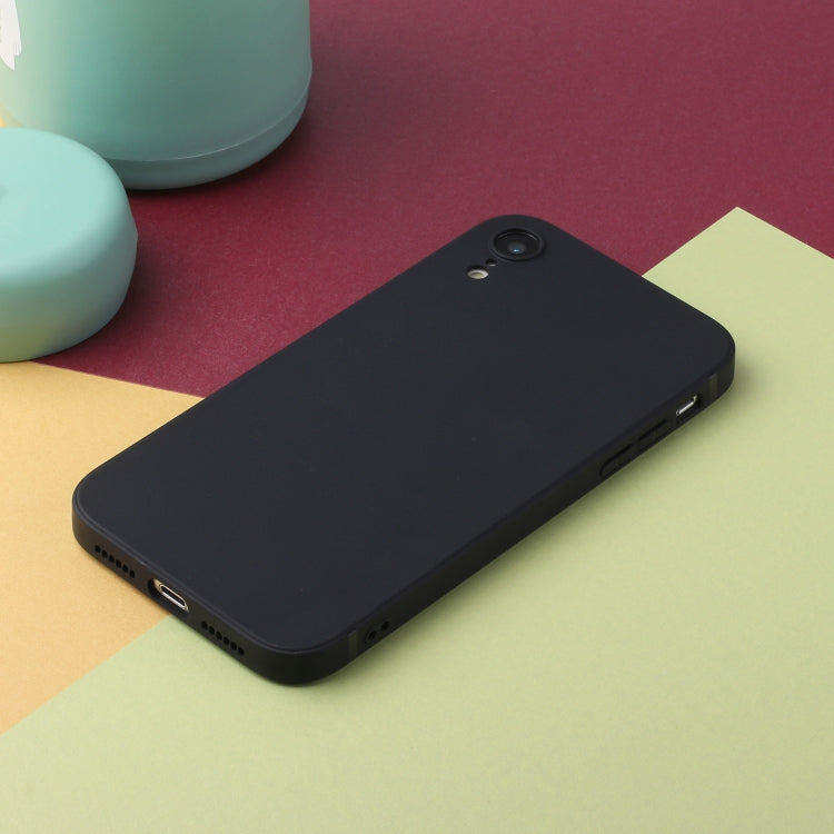 For iPhone XR Straight Edge Solid Color TPU Shockproof Case